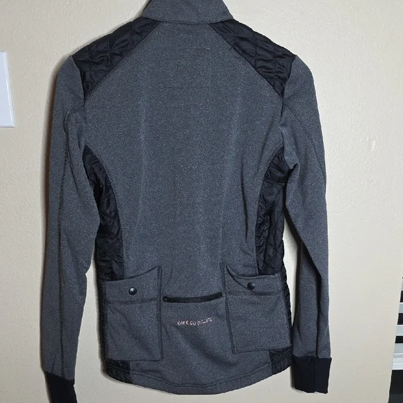 Cafe du Cycliste Heidi Jacket Women Medium Black Gray Insulated Winter Cycling - Picture 10 of 12